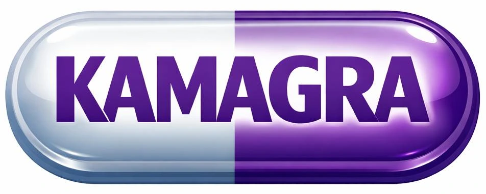 Kamagra logo in purple capsule shape